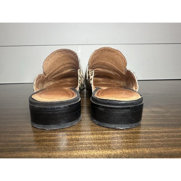 Halogen Genuine Calf Hair Leopard Animal Print Mules Slip On Shoes Women's 9 - Picture 3 of 12